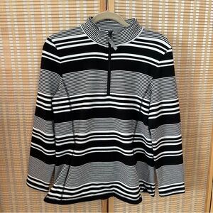 Talbots zip up knit jacket striped